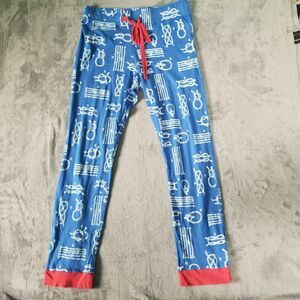 Beaufort Bonnet Company Pajama Pants YACHTS OF KNOTS Womens Size Large Blue Red